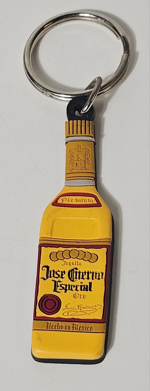 Vintage 90s Jose Cuervo Especial Tequila Rubber Bottle Keychain Promo Swag
